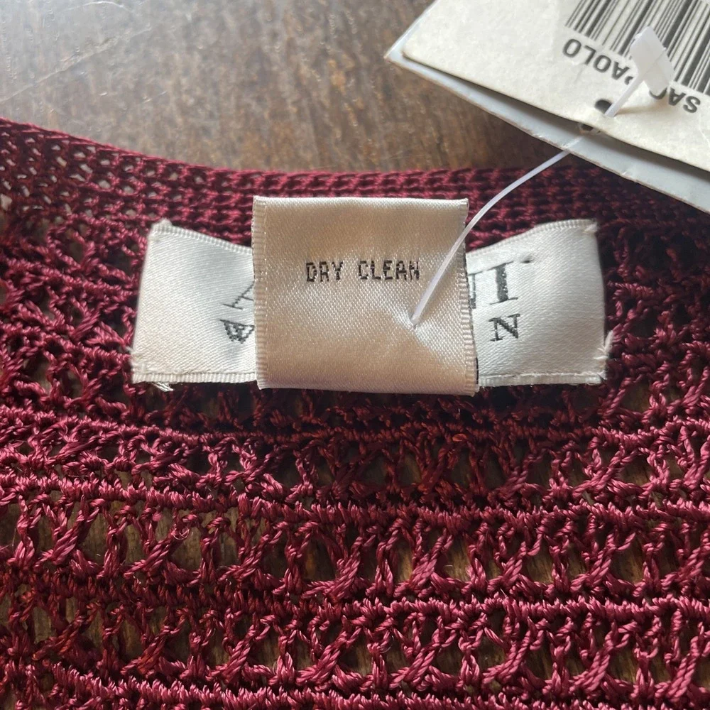 Alfani Woman 1X Burgundy Long Sleeve Knit Sweater Pullover Plus Size EUC